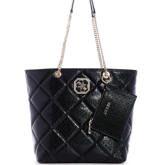 New GUESS Dilla Quilted Logo Society Carryall - Picture 1 of 5